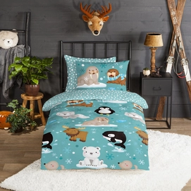 Dekbedovertrek Good Morning Polar Aqua Flanel