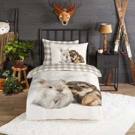 Dekbedovertrek Good Morning Cute Sand Flanel