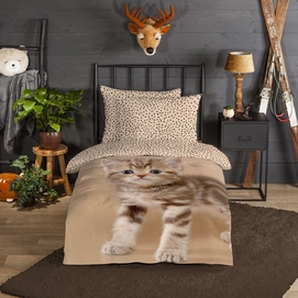 Dekbedovertrek Good Morning Kitty Sand Flanel