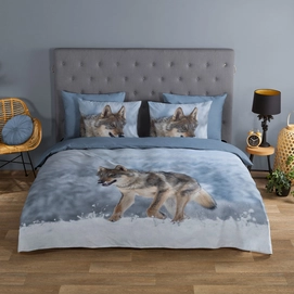 Dekbedovertrek Good Morning Snow Wolf Grey Katoen