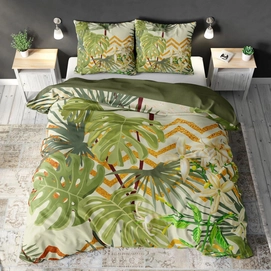 Dekbedovertrek Sleeptime Green Jungle Green Katoen-200 x 220 cm