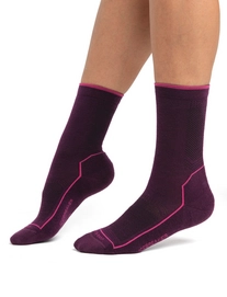 Chaussettes Icebreaker Femme Hike Cool Lite 3Q Crew Nightshade Tempo