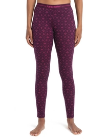 Legging Icebreaker Women Merino 200 Oasis First Snow Nightshade Tempo AOP