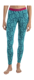 Legging Icebreaker Women Merino 200 Oasis Macro Camo Flux Green Dark Flux AOP