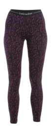 Legging Icebreaker Women Merino 200 Oasis Macro Camo Tempo Black Nightshad AOP