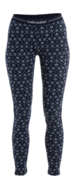 Legging Icebreaker Women Merino 260 Vertex First Snow Midnight Navy Snow