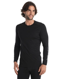 Ondershirt Icebreaker Men Merino 200 Oasis LS Crewe Icebreaker Word Black
