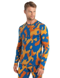Ondershirt Icebreaker Men Merino 260 Vertex LS Crewe Natural Shades Lazurite Solar Earth