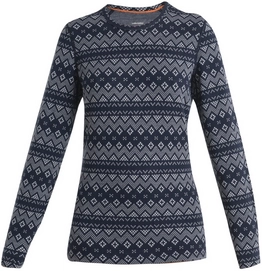 Ondershirt Icebreaker Women Merino 260 Vertex LS Crewe First Snow Midnight Navy Snow