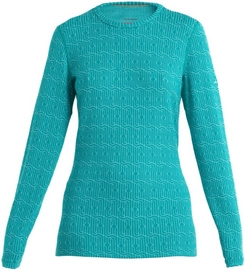 Unterhemd Icebreaker Merino 260 Vertex LS Crewe Herenga Damen Flux Green Snow