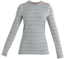Ondershirt Icebreaker Women Merino 260 Vertex LS Crewe Herenga Snow Black
