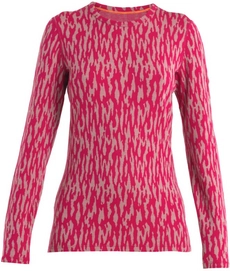 Unterhemd Icebreaker Merino 260 Vertex LS Crewe Macro Forms Women Crystal Electron Pink