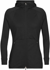 Pull Icebreaker Femme Merino Quantum ZoneKnit LS Zip Hoodie Black