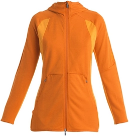 Sweatshirt Zip Icebreaker Women Merino Quantum ZoneKnit LS Zip Hoodie Earth Solar