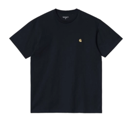 T-shirt Carhartt WIP Unisexe S/S Chase Dark Navy Gold