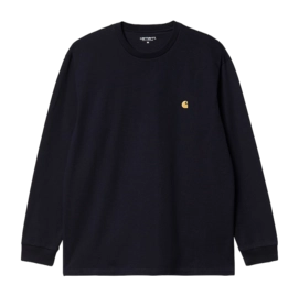 T-Shirt Manches Longues Carhartt WIP Unisexe L/S Chase Dark Navy Gold
