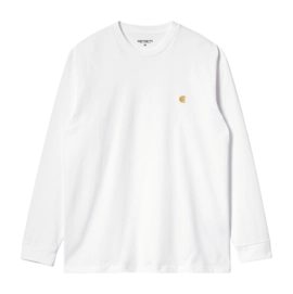 T-Shirt à Manches Longues Unisexe Carhartt WIP L/S Chase White Gold-M
