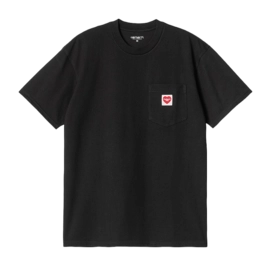 T-Shirt Carhartt WIP Unisexe S/S Pocket Heart Black