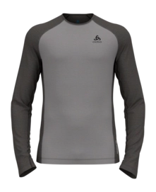Maillot de Corps Odlo Homme Bl Haut Col Rond L/S Natural Performance Grey Melange Dark Grey Melange
