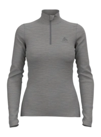 Undershirt Odlo Women Bl Top Turtle Neck L/S Half Zip Merino 2 Odlo Steel Grey Melange