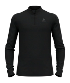 Maillot de Corps Odlo Homme Bl Top Turtle Neck L/S Half Zip Merino 2 Noir