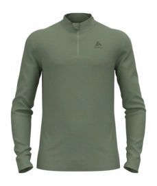 Unterhemd Odlo Bl Top Turtle Neck L/S Half Zip Merino 2 Herren Matte Green