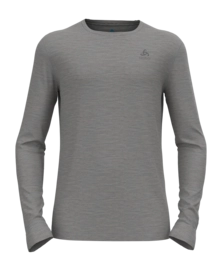 Unterhemd Odlo Bl Top Crew Neck L/S Merino 200 Herren Odlo Steel Grey Melange