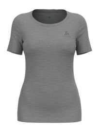 Ondershirt Odlo Women Bl Top Crew Neck S/S Merino 200 Odlo Steel Grey Melange
