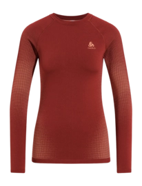 Funktionsshirt Odlo Bl Top Crewneck L/S Performance Warm Eco Damen Spiced Apple