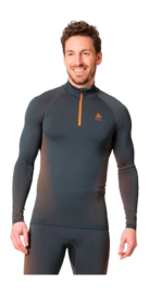Maillot de Corps Odlo Homme Bl Top Turtle Neck L/S Half Zip Performance India Ink