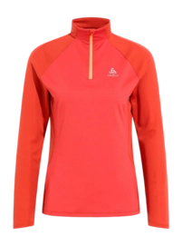 Langarmshirt Odlo Mid Layer 1/2 Zip Essential Ceramiwarm Damen Cinnabar
