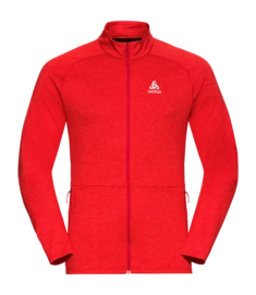 Longsleeve Odlo Men Mid Layer Full Zip Sesvenna Chinese Red Melange