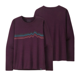 Long Sleeve Shirt Patagonia Women Capilene Cool Daily Graphic Night Plum X-Dye