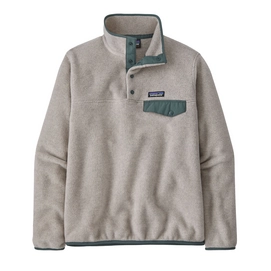 Pull Patagonia Femme Lightweight Synchilla Snap-T Pullover OatmealChiné/Nouveau Vert