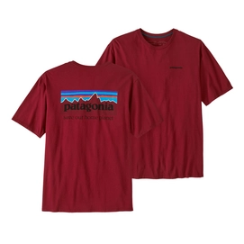 T-Shirt Patagonia Homme P-6 Mission T-shirt Biologique Wax Red