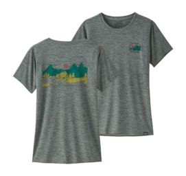 T-shirt Patagonia Femme Capilene Cool Daily Graphic Shirt Lands Sleet Green X-Dye-L