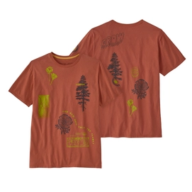 T-shirt Patagonia Femme Clean Climb Bloom Pocket Responsibili-Tee Burl Red-M