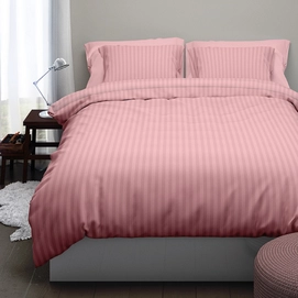 Dekbedovertrek Satin d'or Streep Crystal Rose Satijn