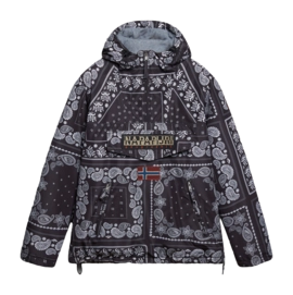 Jacket Napapijri Men Rainforest Pocket Print 2 Black Aop F5P