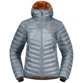 Jacke Bergans Senja Down Light Hood Damen Husky Blue/Golden Field