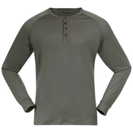Langarmshirt Bergans Lysebu Wool Henley Herren Green Mud