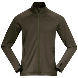 Zip Sweatshirt Bergans Men Ulstein Wool Dark Green Mud