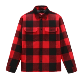 Surchemise Woolrich Homme Wool Check Overshirt Red Buffalo-L