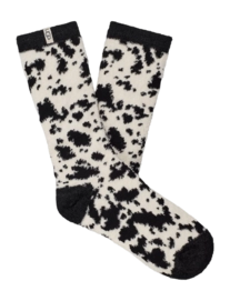 Sok UGG Leslie Graphic Crew Sock Black/White Gazella-Schoenmaat 36 - 41