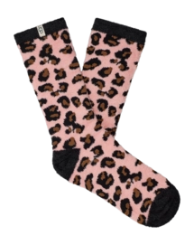 Sok UGG Leslie Graphic Crew Sock Soft Kiss Leopard-Schoenmaat 36 - 41