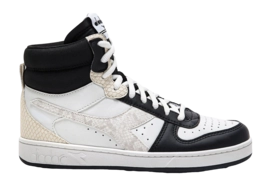Diadora Women Magic Basket Mid Reptile Black White