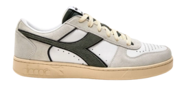 Baskets Diadora Homme Magic Basket Low Suede Leather White Dark Forest-Taille 42