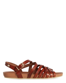 Fred de la Bretoniere Women Clover Natural Dyed Smooth Leather Cognac