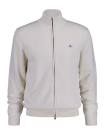 Vest GANT Men Cotton Zip Cardigan Cream