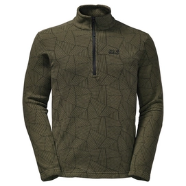 Pull Jack Wolfskin Forest Leaf Halfzip Men Burnt Olive All Over